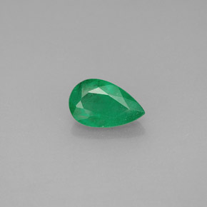 Émeraude vert naturelle en forme de poire, 0,74 ct, I1