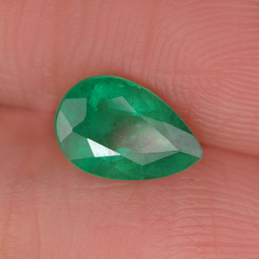 Émeraude vert naturelle en forme de poire, 0,72 ct, SI-I1