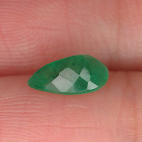 Émeraude vert naturelle en forme de poire, 0,72 ct, SI-I1