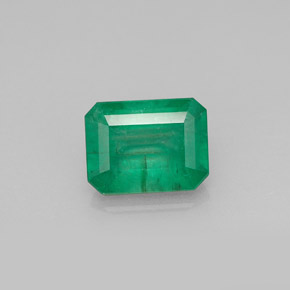Émeraude vert naturelle taille émeraude, 1,42 ct, I1