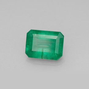 Émeraude vert naturelle taille émeraude, 1,42 ct, I1