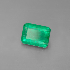 Émeraude vert naturelle taille émeraude, 1,21 ct, I1