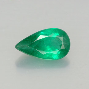 Émeraude vert naturelle en forme de poire, 0,90 ct, SI