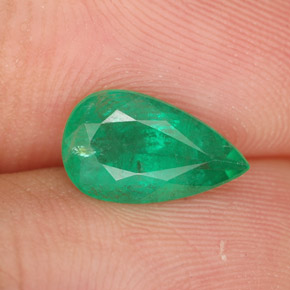Émeraude vert naturelle en forme de poire, 1,27 ct, SI-I1