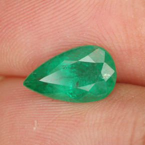 Émeraude vert naturelle en forme de poire, 1,27 ct, SI-I1