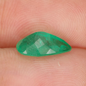 Émeraude vert naturelle en forme de poire, 1,27 ct, SI-I1