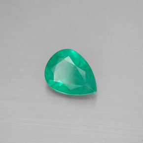 Émeraude vert naturelle en forme de poire, 0,91 ct, SI-I1