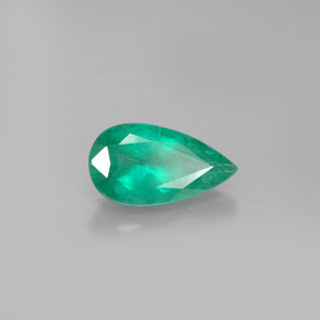 Émeraude vert naturelle en forme de poire, 0,94 ct, SI-I1