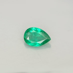 Émeraude vert naturelle en forme de poire, 0,44 ct, SI-I1