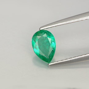 Émeraude vert naturelle en forme de poire, 0,44 ct, SI-I1