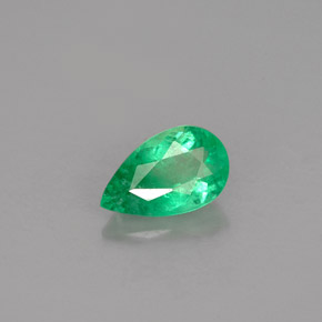 Émeraude vert naturelle en forme de poire, 0,74 ct, SI-I1