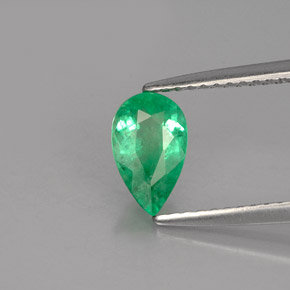 Émeraude vert naturelle en forme de poire, 0,74 ct, SI-I1