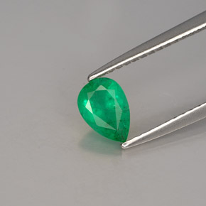Émeraude vert naturelle en forme de poire, 0,49 ct, SI-I1