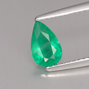 Émeraude vert naturelle en forme de poire, 0,69 ct, SI-I1