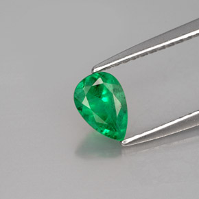 Émeraude vert naturelle en forme de poire, 0,46 ct, I1