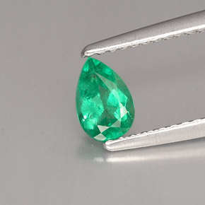 Émeraude vert naturelle en forme de poire, 0,43 ct, SI-I1