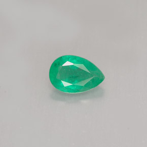 Émeraude vert naturelle en forme de poire, 0,37 ct, SI-I1