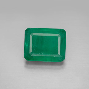 Émeraude vert naturelle taille émeraude, 4,16 ct, SI-I1