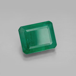 Émeraude vert naturelle taille émeraude, 4,16 ct, SI-I1
