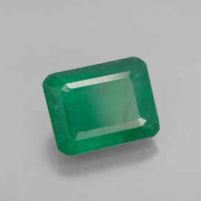 Émeraude vert naturelle taille émeraude, 2,98 ct, SI-I1