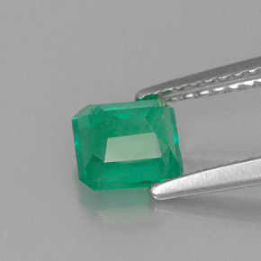 Émeraude vert naturelle taille émeraude, 0,88 ct, SI-I1
