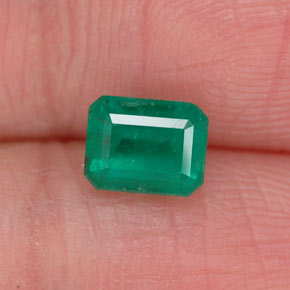 Émeraude vert naturelle taille émeraude, 0,79 ct, I1