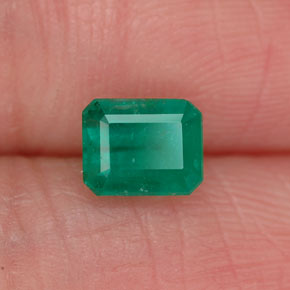 Émeraude vert naturelle taille émeraude, 0,79 ct, I1