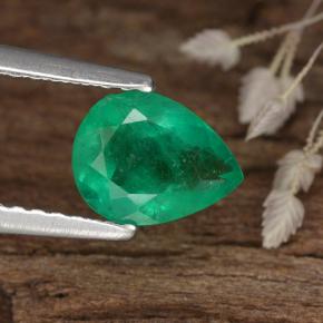 Émeraude vert naturelle en forme de poire, 0,82 ct, SI-I1