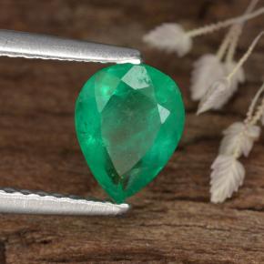 Émeraude vert naturelle en forme de poire, 0,82 ct, SI-I1