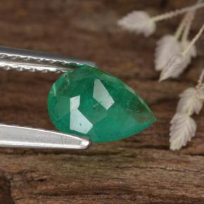 Émeraude vert naturelle en forme de poire, 0,82 ct, SI-I1