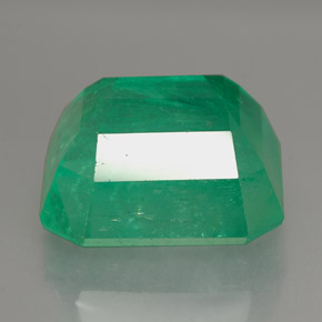 Émeraude vert naturelle taille émeraude, 13,13 ct, SI