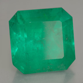 Émeraude vert naturelle taille émeraude, 14,03 ct, SI