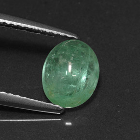 Émeraude vert naturelle coupe ovale, 1,73 ct, translucide