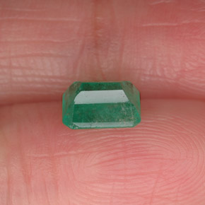 Émeraude vert naturelle taille émeraude, 0,73 ct, SI-I1