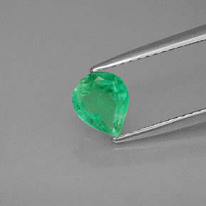 Émeraude vert naturelle en forme de poire, 0,67 ct, SI-I1
