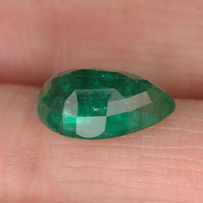 Émeraude vert naturelle en forme de poire, 1,86 ct, SI-I1