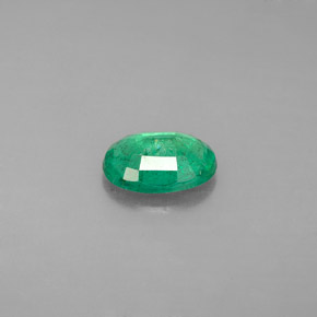 Émeraude vert naturelle coupe ovale, 0,95 ct, SI-I1