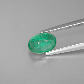 Émeraude vert naturelle coupe ovale, 1,00 ct, SI-I1