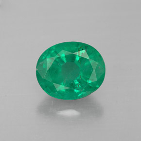 Émeraude vert naturelle coupe ovale, 1,01 ct, SI-I1