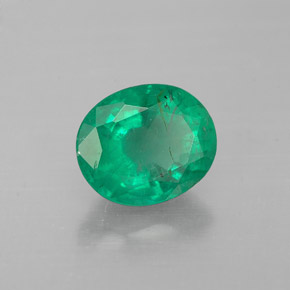 Émeraude vert naturelle coupe ovale, 1,01 ct, SI-I1