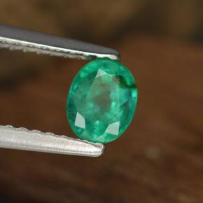 Émeraude vert naturelle coupe ovale, 0,48 ct, SI-I1