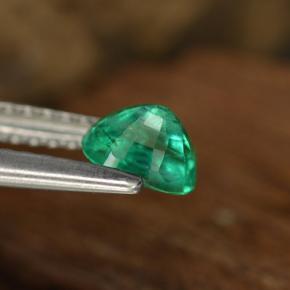 Émeraude vert naturelle coupe ovale, 0,48 ct, SI-I1