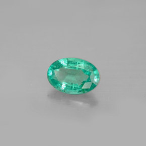 Émeraude vert naturelle coupe ovale, 0,43 ct, SI-I1
