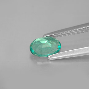 Émeraude vert naturelle coupe ovale, 0,43 ct, SI-I1