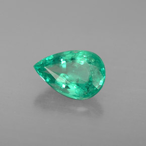 Émeraude vert naturelle en forme de poire, 0,86 ct, VS-SI