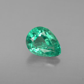 Émeraude vert naturelle en forme de poire, 0,91 ct, VS-SI