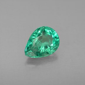 Émeraude vert naturelle en forme de poire, 0,91 ct, VS-SI