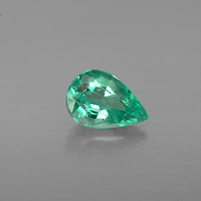 Émeraude vert naturelle en forme de poire, 0,40 ct, VS-SI