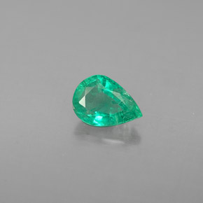 Émeraude vert naturelle en forme de poire, 0,41 ct, VS-SI