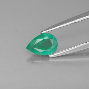 Émeraude vert naturelle en forme de poire, 0,49 ct, SI-I1